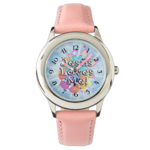 Montre Jésus m'aime, aquarelle en pastel