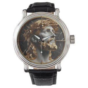 Montre Jésus regarde dans les cieux avec des épines