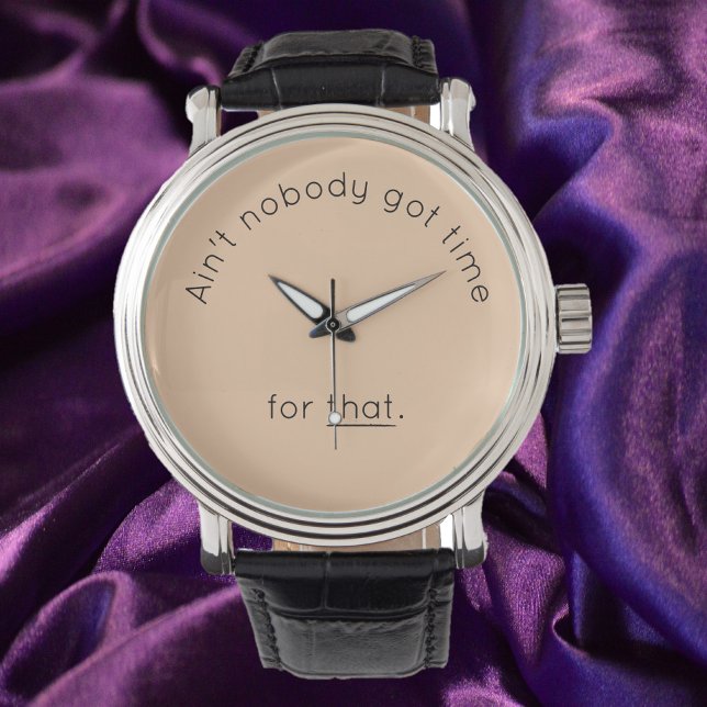 Montre Jeu de temps humoristique visage beige (Bookmark my store: https://www.zazzle.com/store/capricepetit?rf=238091145531749709)