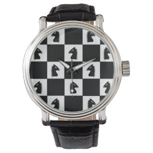 Montre Jeu d'échecs du chevalier noir