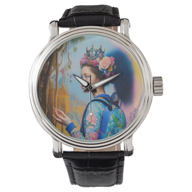 Montre Jeune fille en forêt avec sac à dos (devant)