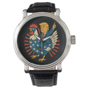 Montre Jockey de poulet Trump Mème amusant