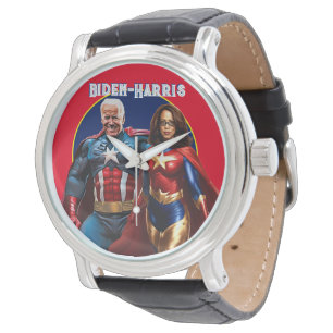 Montre Joe Biden et Kamala Harris en super-héros