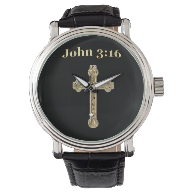 Montre John 3:16 Croix d'or (devant)