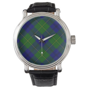 Montre Johnstone tartan bleu vert plaid