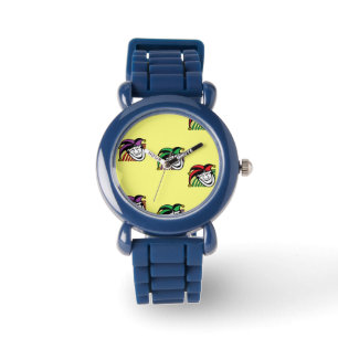 Montre Joker coloré casquette motif jaune