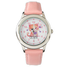 Joli Chat Chaton Chat Rose Nom Personnalisé
