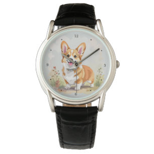 Montre Joli chien Pembroke Welsh Corgi rouge
