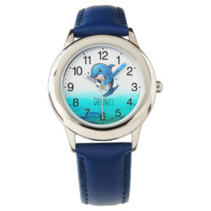 Montre Joli Dolphin Bleu Ocean Observez les enfants