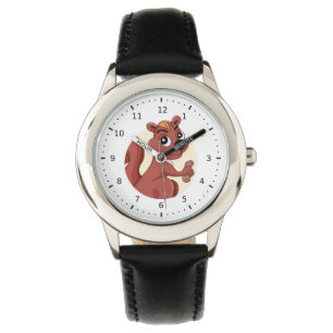 Montre Joli écureuil en caricature avec une cacahuète