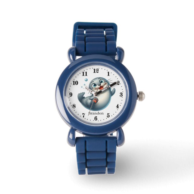 Montre Joli enfant unisex sceau ajouter nom (Recto)