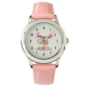 Montre Joli fentes Brown accrochées à l'envers