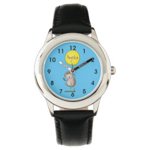 Montre Joli hérisson et motif de dessin animé de ballon