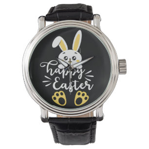 Montre Joli lapin de Pâques avec Empreintes de pattes Jau