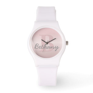 Montre Joli Monogramme rose personnalisable et votre nom 