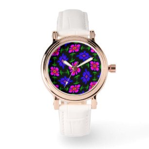 Montre Joli Motif de fleurs roses