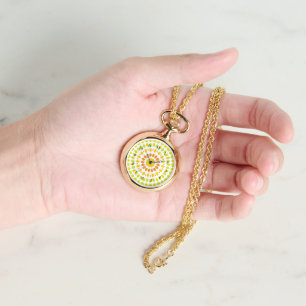 Montre Joli motif en vert citron, jaune citron, orange