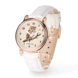 Montre Joli oiseau amoureux hibou ajouter nom