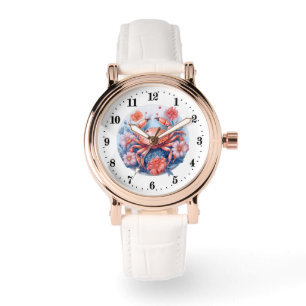 Montre Jolie aquarelle de crabe de plage dames