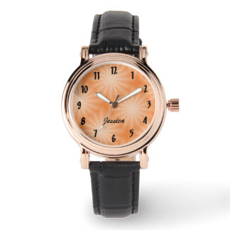 Montre jolie coup de soleil pêche avec nom personn