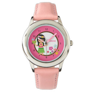 Montre Jolie Fille Hula Thème Luau Hawaïen