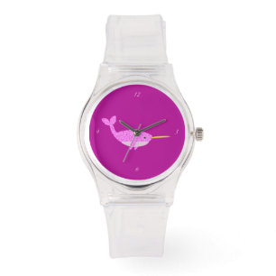 Montre Jolie fille rose bébé Narwhal