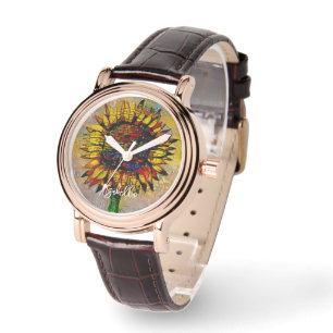 Montre Jolie peinture Abstraite de tournesol