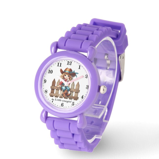 Montre Jolie petite cowgirl ajouter nom (Angle)