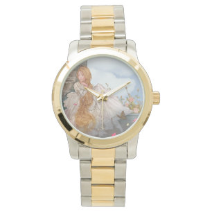 Montre Jolie princesse dans la fenêtre du château