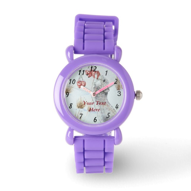 Montre jolie souris bois neige (Recto)