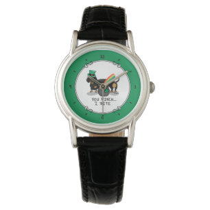 Montre Jolie St. Patrick's Day Dachshund (noir & bronzage