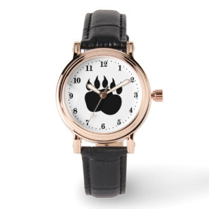 Montre jolies dames de la patte d'ours noir