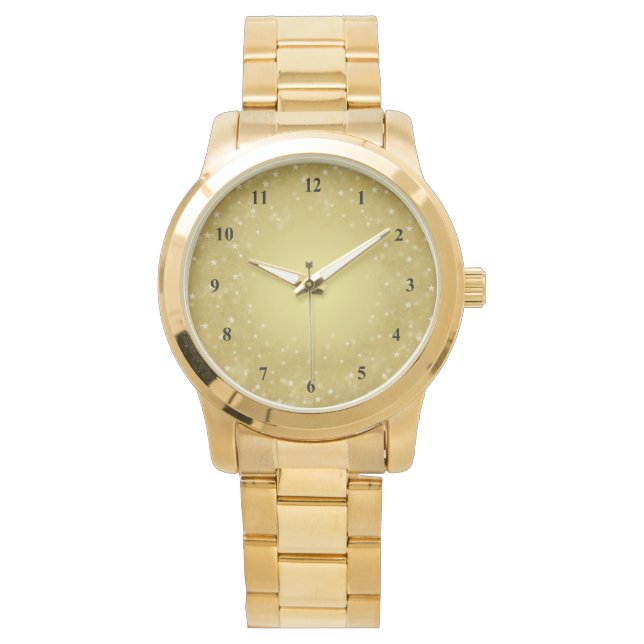 Montre Jolies étoiles d'or brillantes (devant)