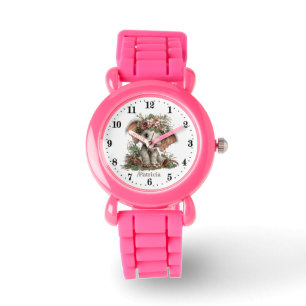 Montre Jolies filles amoureuses d'éléphants ajoutez un no