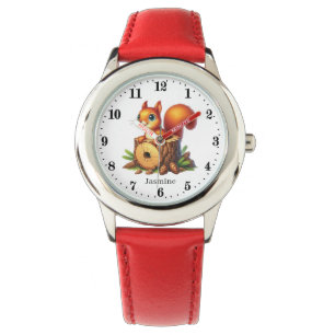 Montre Jolies filles amoureux d'écureuil ajouter le nom