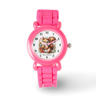 Montre Jolies filles amoureux d'écureuil ajouter le nom