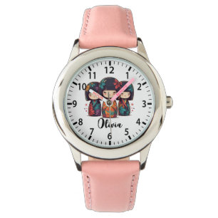 Montre Jolies poupées kokeshi japonaises