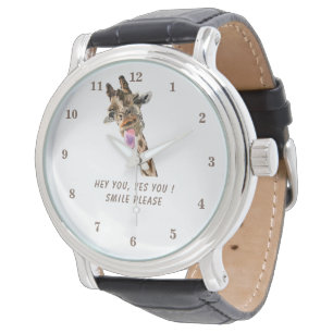 Montre Jouer Giraffe Funny Watch Smile - Texte personnali