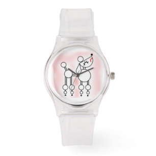 Montre Jouet blanc Poodle Girl Regarder rose