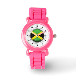 Montre Jouet jamaïcain Drapeau rose Parties scintillant