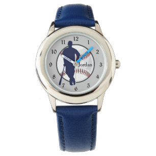 Montre Joueur de baseball bleu