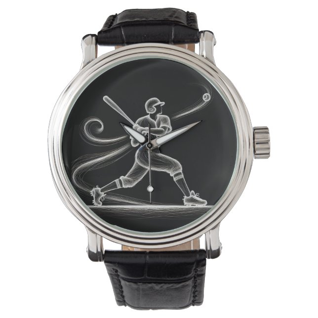 Montre Joueur de baseball de Neon Swing a Bat (devant)