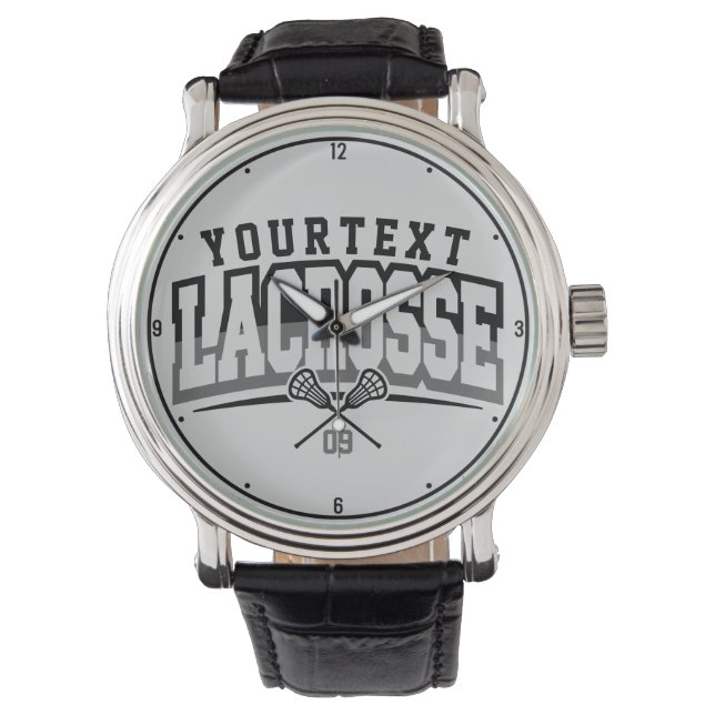 Montre Joueur de crosse personnalisé AJOUTER LE NOM D'Équ (devant)