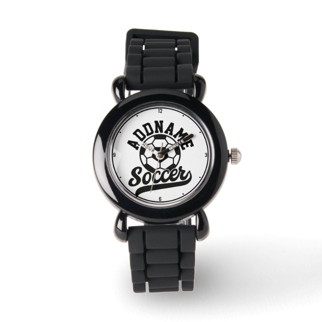 Montre Joueur de football AJOUTER LE NOM Équipe de footba (Recto)