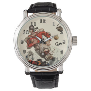 Montre Joueur de football américain quarterback en course
