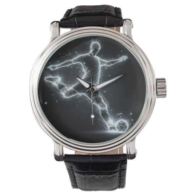 Montre Joueur De Football Sur Noir (devant)