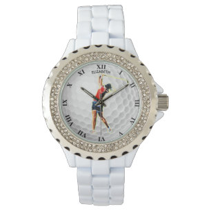 Montre Joueur de golf psychédélique rougeoyant avec la