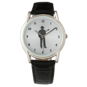 Montre Joueur de guitare avec chiffres noirs