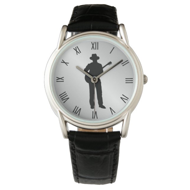 Montre Joueur de guitare avec chiffres romains (devant)