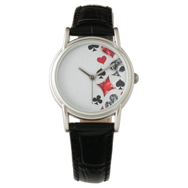Montre Joueur de poker Joueur de cartes de jouer costumes (devant)